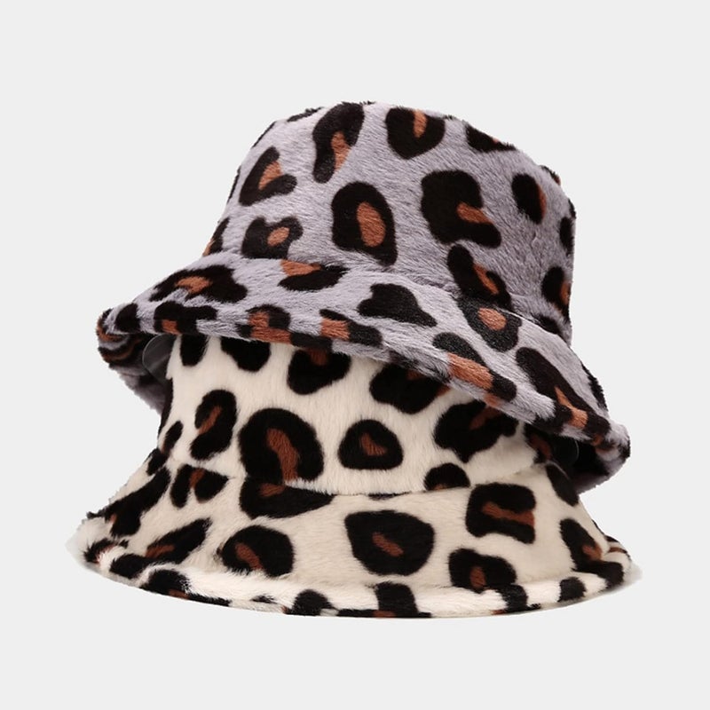 Dirholl Women's Winter Faux Fur Fuzzy Warm Bucket Hat - Image 2